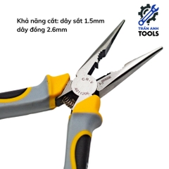Kìm cắt 6 8 inch 3 màu kiểu Nhật Wynn's chính hãng cắt sắt thép siêu bén HRC58-63, kềm cắt dây thép, dây điện cao cấp