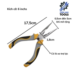 Kìm cắt 6 8 inch 3 màu kiểu Nhật Wynn's chính hãng cắt sắt thép siêu bén HRC58-63, kềm cắt dây thép, dây điện cao cấp