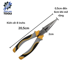 Kìm cắt 6 8 inch 3 màu kiểu Nhật Wynn's chính hãng cắt sắt thép siêu bén HRC58-63, kềm cắt dây thép, dây điện cao cấp
