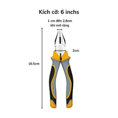Kìm cắt 6 8 inch 3 màu kiểu Nhật Wynn's chính hãng cắt sắt thép siêu bén HRC58-63, kềm cắt dây thép, dây điện cao cấp