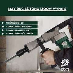 phẩm Máy Chuyên Đục Bê Tông W0835 Công Suất Lớn Wynn's 1350W Lực Đập 3900bpm Máy Khoan Phá, Máy Khoan Búa Chuyên Nghiệp