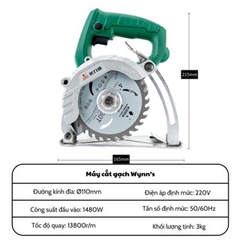 Máy Cắt Gạch Wynn's WS1104 1480W, Máy Cắt Gạch Đá 220V, Đĩa Cắt Ø110mm