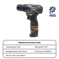 Máy Khoan Pin Không Chổi Than 12V Wynn's WS4130 - Khoan Cầm Tay, Bắt Vít, Đa Năng