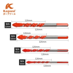 Mũi khoan đa năng Kapusi Japan khoan đá, gạch, bê tông, gỗ, nhựa, sắt đủ cỡ 6-8-10-12mm