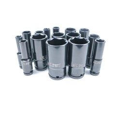 Bộ khẩu dài 15 chi tiết Kapusi mở ốc 1/2 8-32mm dùng cho máy siết bulong, bộ đầu tuýp cao cấp dùng cho máy siết bulong