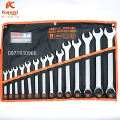 Bộ cờ lê 10-32 14 chi tiết cao cấp Kapusi Japan chất liệu thép CRV siêu cứng, bộ vòng miệng 10-32 hàng chất lượng cao