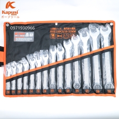 Bộ cờ lê 10-32 14 chi tiết cao cấp Kapusi Japan chất liệu thép CRV siêu cứng, bộ vòng miệng 10-32 hàng chất lượng cao