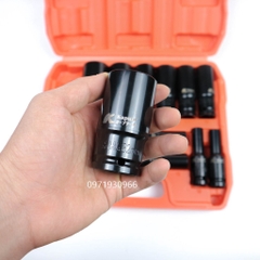Bộ khẩu dài 15 chi tiết Kapusi mở ốc 1/2 8-32mm dùng cho máy siết bulong, bộ đầu tuýp cao cấp dùng cho máy siết bulong