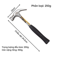 Búa nhổ đinh cao cấp có bọc cán thép 0.25kg SENSH