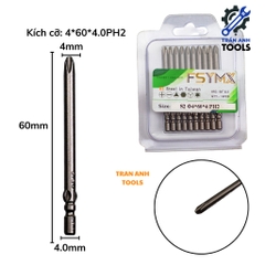 Mũi Vít Đầu Bake, Đầu Cộng Lắp Tua Vít Điện, Chuôi 4mm Đủ Size - Chất Liệu Thép S2 Không Gỉ, Đầu Hút Nam Chân