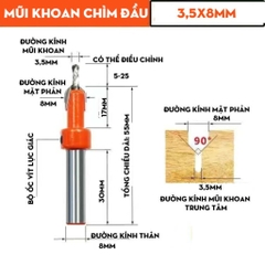 Mũi Khoan Hợp Kim Tạo Lỗ Âm, Mũi Khoan Bậc Cho Thợ Mộc