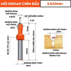 Mũi Khoan Hợp Kim Tạo Lỗ Âm, Mũi Khoan Bậc Cho Thợ Mộc