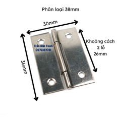 Bản lề lá inox 37mm - 90mm, sắt 37mm - 97mm