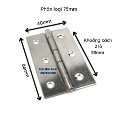Bản lề lá inox 37mm - 90mm, sắt 37mm - 97mm