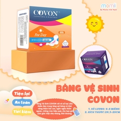 Băng Vệ Sinh Covon Siêu Thấm Siêu Mỏng Có Cánh Ban Đêm 29cm/ Ban Ngày 24.5cm