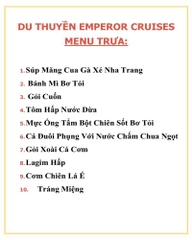 DU THUYỀN EMPEROR CRUISES - HÀNH TRÌNH KHÁM PHÁ VỊNH NHA TRANG (DAY CRUISE)