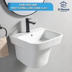 Chậu rửa mặt (Lavabo) treo tường liền chân CL02