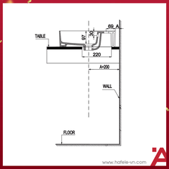 CHẬU SỨ ĐẶT BÀN Hafele SAPPORO 420X420X145 588.79.031