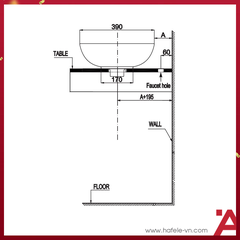 CHẬU SỨ ĐẶT BÀN Hafele KOBE 585X390X180 588.79.030