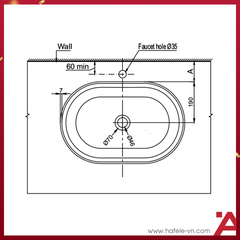 CHẬU ĐẶT BÀN VIGOR Hafele 580X380X140 588.79.077