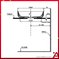 CHẬU ĐẶT BÀN VIGOR Hafele 580X380X140 588.79.077
