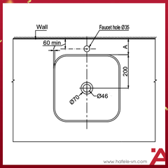 CHẬỤ ĐẶT BÀN KOBE Hafele 400X400X140 588.79.078