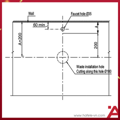 CHẬỤ ĐẶT BÀN KOBE Hafele 400X400X140 588.79.078