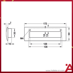 TAY NẮM ÂM 172X50X22 MM (CROM MỜ) Hafele 151.22.400