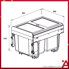 Thùng Rác Dưới Chậu Viola 400mm Hafele 503.39.631