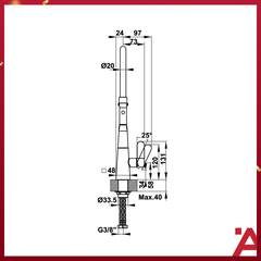 VÒI BẾP Hafele HYDROS HT20-CH1F187 570.82.230
