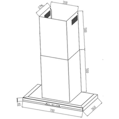 Máy hút mùi chữ T mặt kính đen EUH03570WA