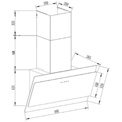 Máy hút mùi kính vát mặt kính đen EUH0870VM