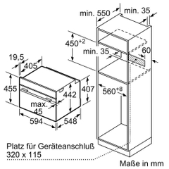 LÒ NƯỚNG KÈM VI SÓNG ÂM TỦ BOSCH CMG7241B1 LÀM SẠCH THỦY PHÂN MÀU ĐEN