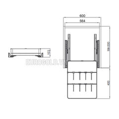 Tủ Đồ Khô 1 Tầng Cao 103MM Ngăn Kéo Độc Lập Màu Ghi EKM25160 (EKL25160) Eurogold