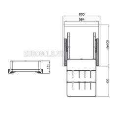 Tủ Đồ Khô 1 Tầng Cao 151MM Ngăn Kéo Độc Lập Màu Ghi EKM25260 (EKL25260) Eurogold