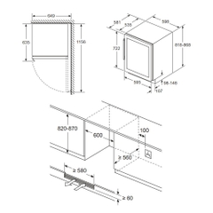 Tủ rượu vang Bosch KUW21AHG0, 44 chai, serie 6