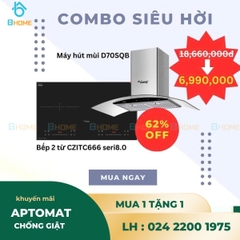 Combo bếp 2 từ liu diu - bo viền, Hút mùi kính cong cao cấp , siêu tiết kiệm