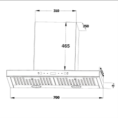 Máy hút mùi Chef’s  EH R908E3T chữ T 70cm