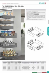 Tủ đồ khô 4 tầng ray hộp Grandx XPR.B450