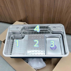 Chậu rửa bát đập chống xước inox 304