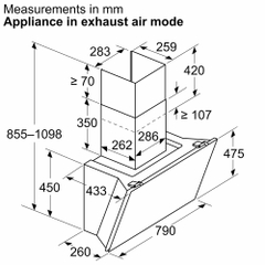 MÁY HÚT MÙI GẮN TƯỜNG BOSCH DWK81AN60 SERIE 6 NGANG 80CM MÀU ĐEN