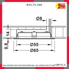 ĐÈN LED TRÒN LED3038 24V/3.0W 3000K Hafele 833.75.340