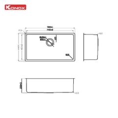Chậu rửa bát Konox Turkey Sink STELO 780U