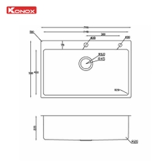 Chậu rửa bát Konox Turkey Sink STELO 790