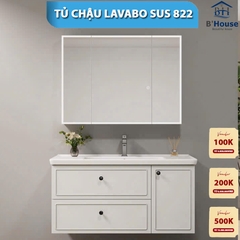 Bộ Tủ Gương Phòng Tắm, Tủ Lavabo Đẹp, Tủ Lavabo Phòng Tắm SUS 822