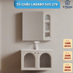 Bộ Tủ Gương Phòng Tắm, Tủ Lavabo Đẹp, Tủ Lavabo Phòng Tắm SUS 278