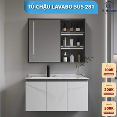 Bộ Tủ Gương Phòng Tắm, Tủ Lavabo Đẹp, Tủ Lavabo Phòng Tắm SUS 281