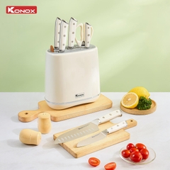 Bộ dao làm bếp 5 món cao cấp Konox Haper Grey