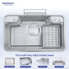 Chậu Rửa Bát Chống Xước Dập Liền Khối EUC88050EB (EUD88050GA) Eurogold