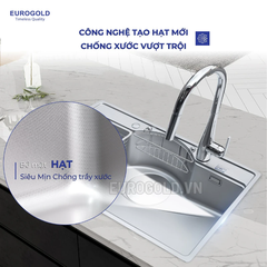 Chậu Rửa Bát INOX 304 1 Hố Chống Xước EUD27848 (EUD27848GA) Eurogold